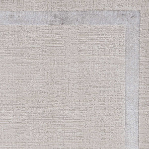 5'x8' Ivory Silver Machine Woven Bordered Indoor Area Rug