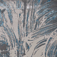 3' x 5' Silver or Blue Abstract Brushstrokes Area Rug