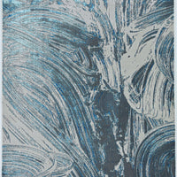 63" X 91" Silver or Blue Polypropylene or Polyester Rug