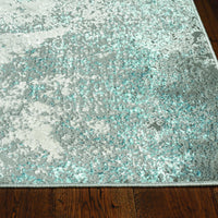 3'x5' Silver or Blue Polypropylene or Polyester Area Rug