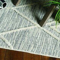 78" X 114" Grey Wool or Jute Rug