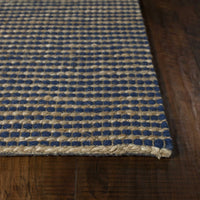 78" X 114" Blue Wool or Jute Rug