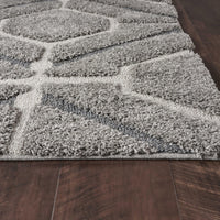 39" X 63" Grey Polypropylene Rug