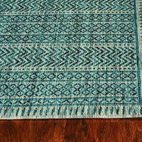 3' x 4' Teal Polypropylene Area Rug