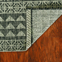 5' x 8' Charcoal Aztec Pattern Rug