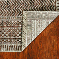 8' x 11' Mocha Geometric Patterns Indoor Area Rug