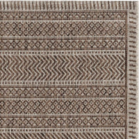 8' x 11' Mocha Geometric Patterns Indoor Area Rug