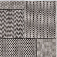 8'x11' Grey Machine Woven UV Treated Geometric Indoor Outdoor Area Rug