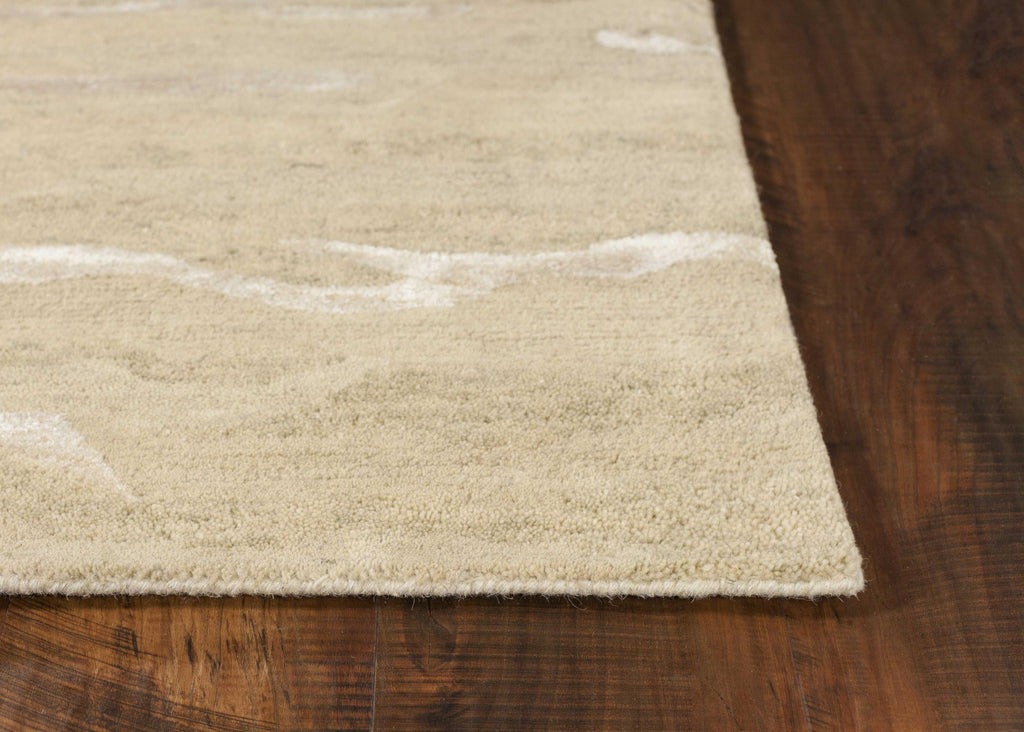 60" X 84" Beige Wool or Viscose Rug