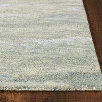 3' x 5' Seafoam Plain Wool Area Rug with Highlights