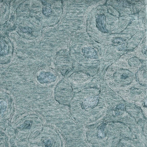 9'x12' Seafoam Blue Hand Tufted Floral Indoor Area Rug