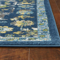 2'x7' Teal All Over Floral Runner Rug