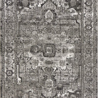 8' x 11' Grey Medallion Bordered Indoor Area Rug