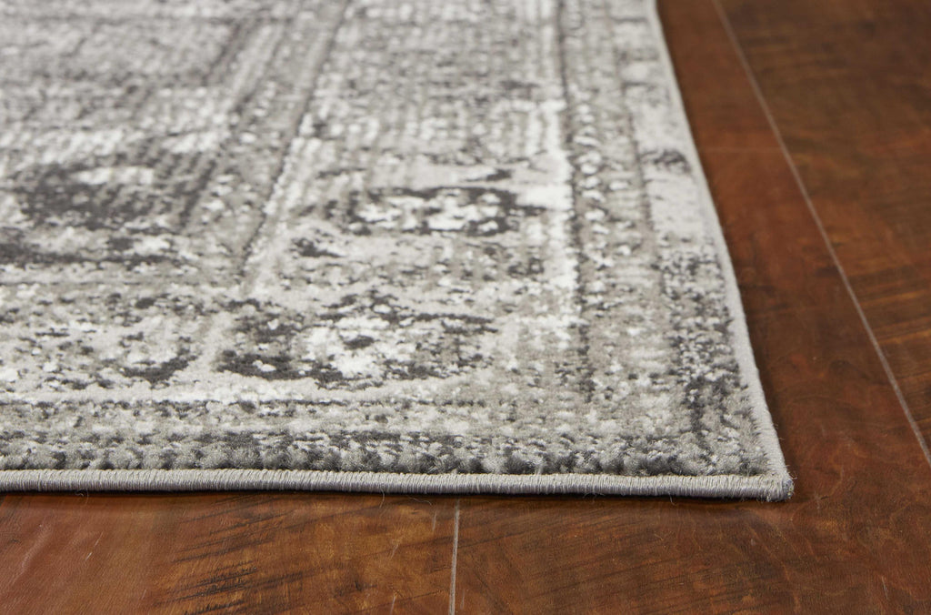 9'x13' Grey Machine Woven Traditional Medallion Indoor Area Rug