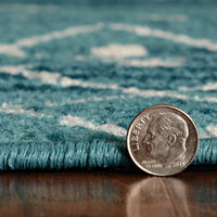 7' Ocean Blue Boho Geo Runner Rug