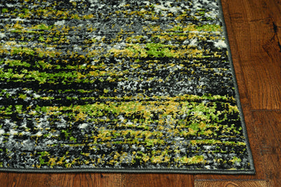 8'x11' Grey Machine Woven Abstract Industrial Style Indoor Area Rug