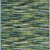 8'x11' Grey Teal Machine Woven Abstract Industrial Style Indoor Area Rug