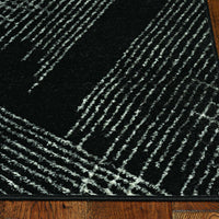 5'x8' Grey Machine Woven Abstract Lines Indoor Area Rug