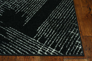 5'x8' Grey Machine Woven Abstract Lines Indoor Area Rug