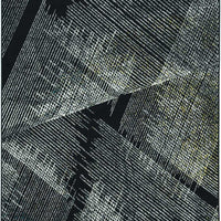 5'x8' Grey Machine Woven Abstract Lines Indoor Area Rug