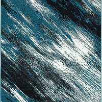 8'x11' Grey Blue Machine Woven Brushstroke Industrial Style Indoor Area Rug