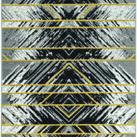 5'x8' Grey Machine Woven Geometrical Indoor Area Rug