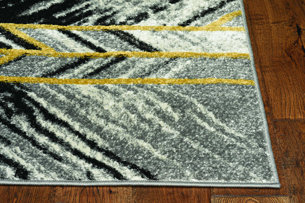 8' x 11' Grey Geometric Lines Area Rug