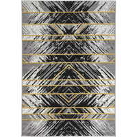 8' x 11' Grey Geometric Lines Area Rug