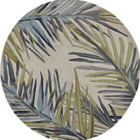 8'x10' Ivory Hand Tufted Tropical Palms Indoor Area Rug