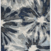 5'x8' Ivory Blue Machine Woven Floral Indoor Area Rug