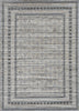 7'x9' Grey Machine Woven UV Treated Bordered Chevron Indoor Outdoor Area Rug