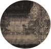 7' Blue Machine Woven Distressed Traditional Round Area Rug