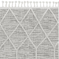 12'x15' Ivory Grey Machine Woven Geometric Indoor Area Rug