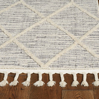 5'x8' Ivory Grey Machine Woven Scandinavian Indoor Area Rug