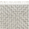 3' x 5' Ivory Grey Zigzag Diamonds Area Rug with Fringe