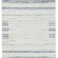 94" X 130" Ivory Grey Polyester Rug