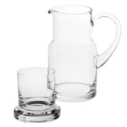 8" Mouth Blown Glass 2 Pc Bedside or Desktop Carafe Set 24 oz