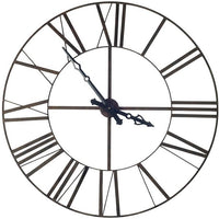 50" Round XL Industrial styleWall Clock with Open Back Face and Welded Iron Roman Numeral