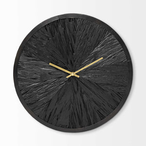 16.5" Round Large Black Modern Wall Clock