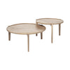 S 2 39.5" & 31.25" Round Solid Wood Nesting Coffee Tables