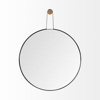 Oval Black Metal Frame Wall Mirror