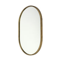 Oval Gold Metal Frame Wall Mirror