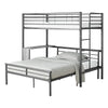 Twin Full Size Grey Metal with Desk Bunk Bed