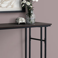 48" Rectangular GreywithBlack Metal Hall Console Accent Table