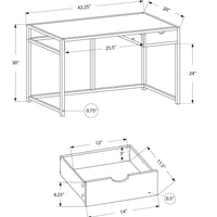 42" Grey and Dark Grey Metal Computer Desk