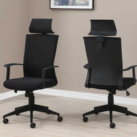 Black with Black Fabric High Back Executive Office Chair