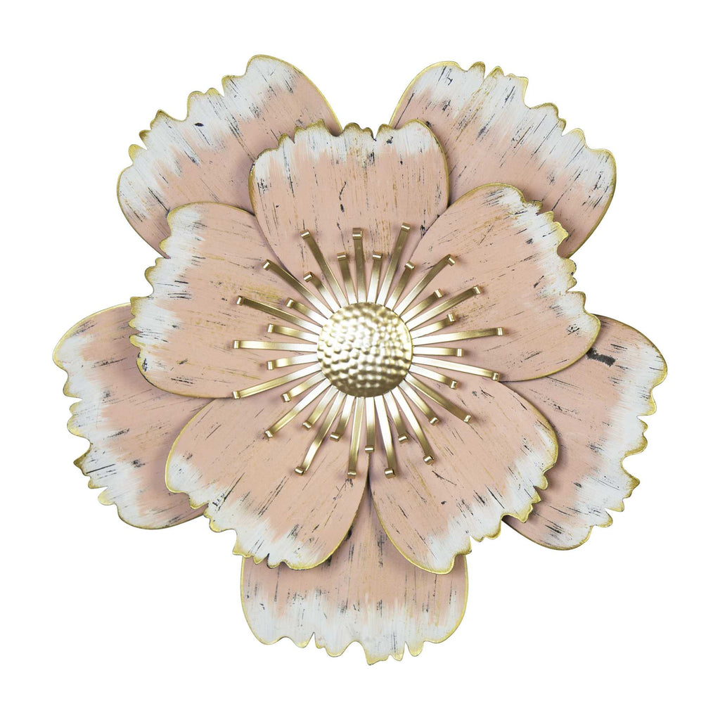 Flower Metal Wall Decor with Matte-Finished Petals