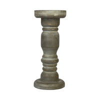 Rustic Gray Wash Wooden Candle Holder