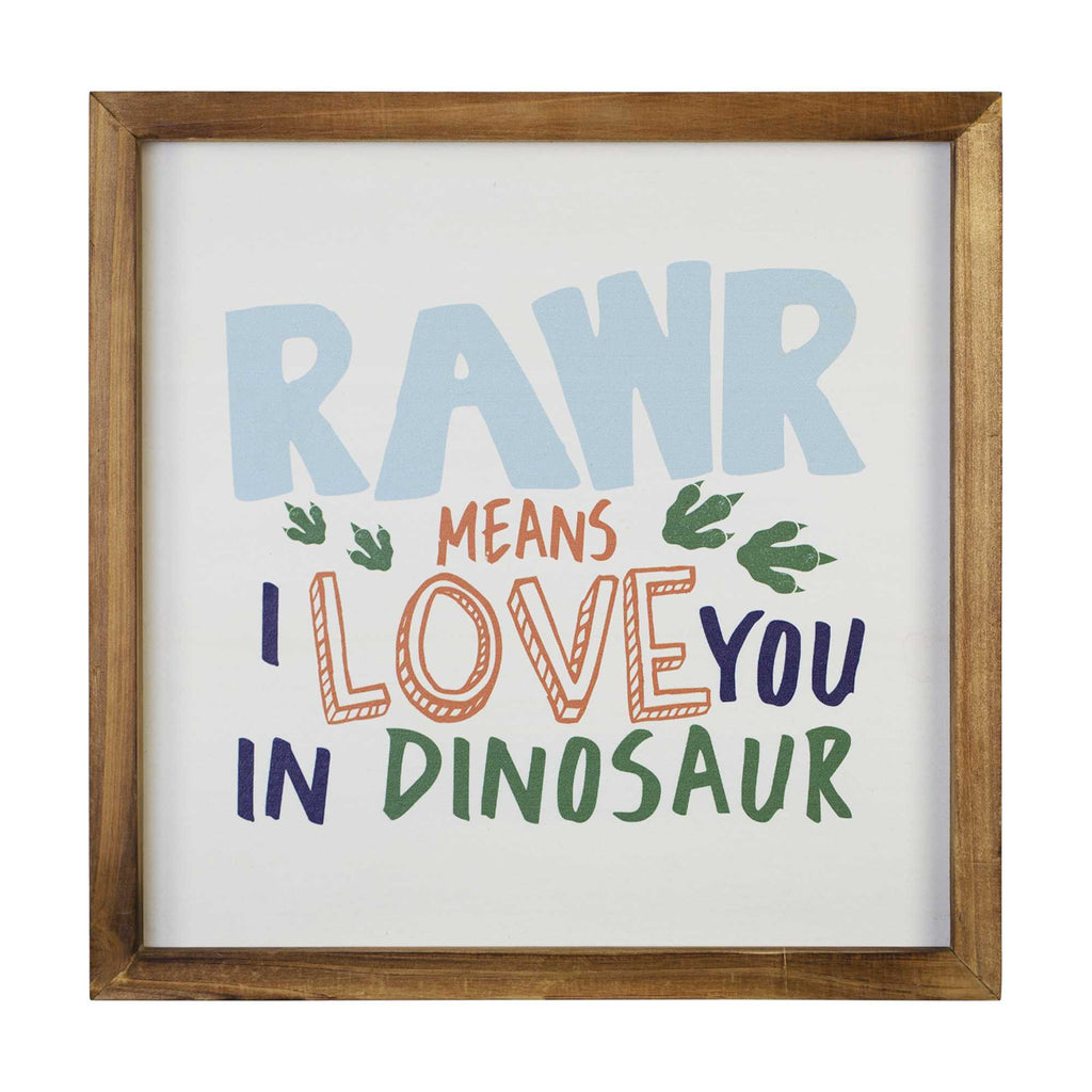 Square Dinosaur I Love You Wall Art