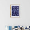 Indigo and White Print Design Framed Wall Art